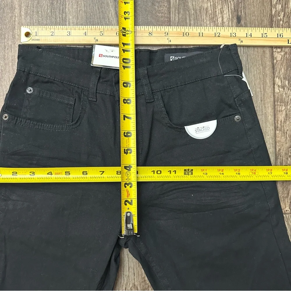 Southpole Stacked Active Flex 4way Stretch Black Jeans Pants Men’s 29 -Waist 26”